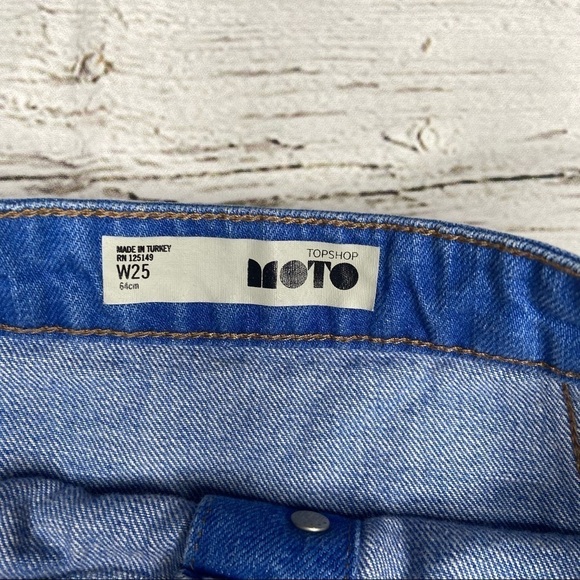 Topshop Moto Denim Button Down Skirt Size 25 - Picture 5 of 7
